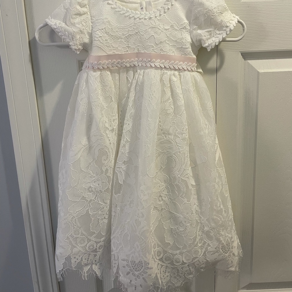 3-6 month christening dress + bonnet